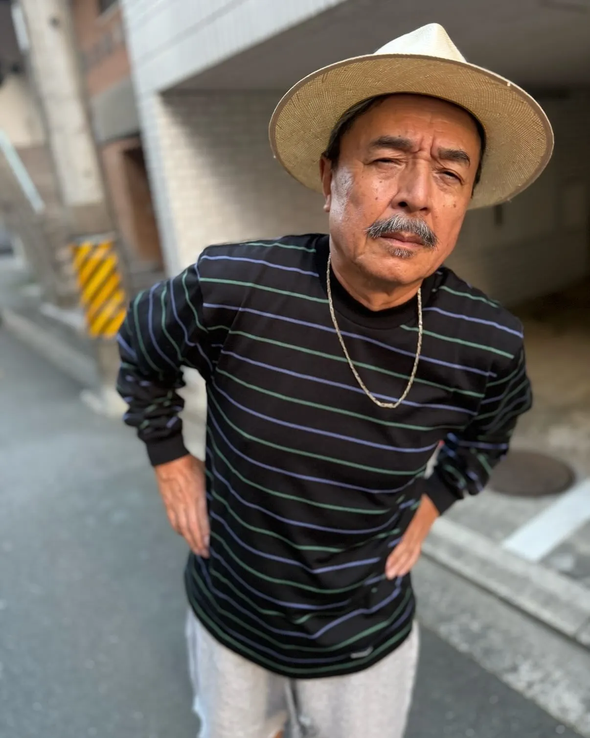 WACKO MARIAのボーダーロンTeeを使ったコーディネ...