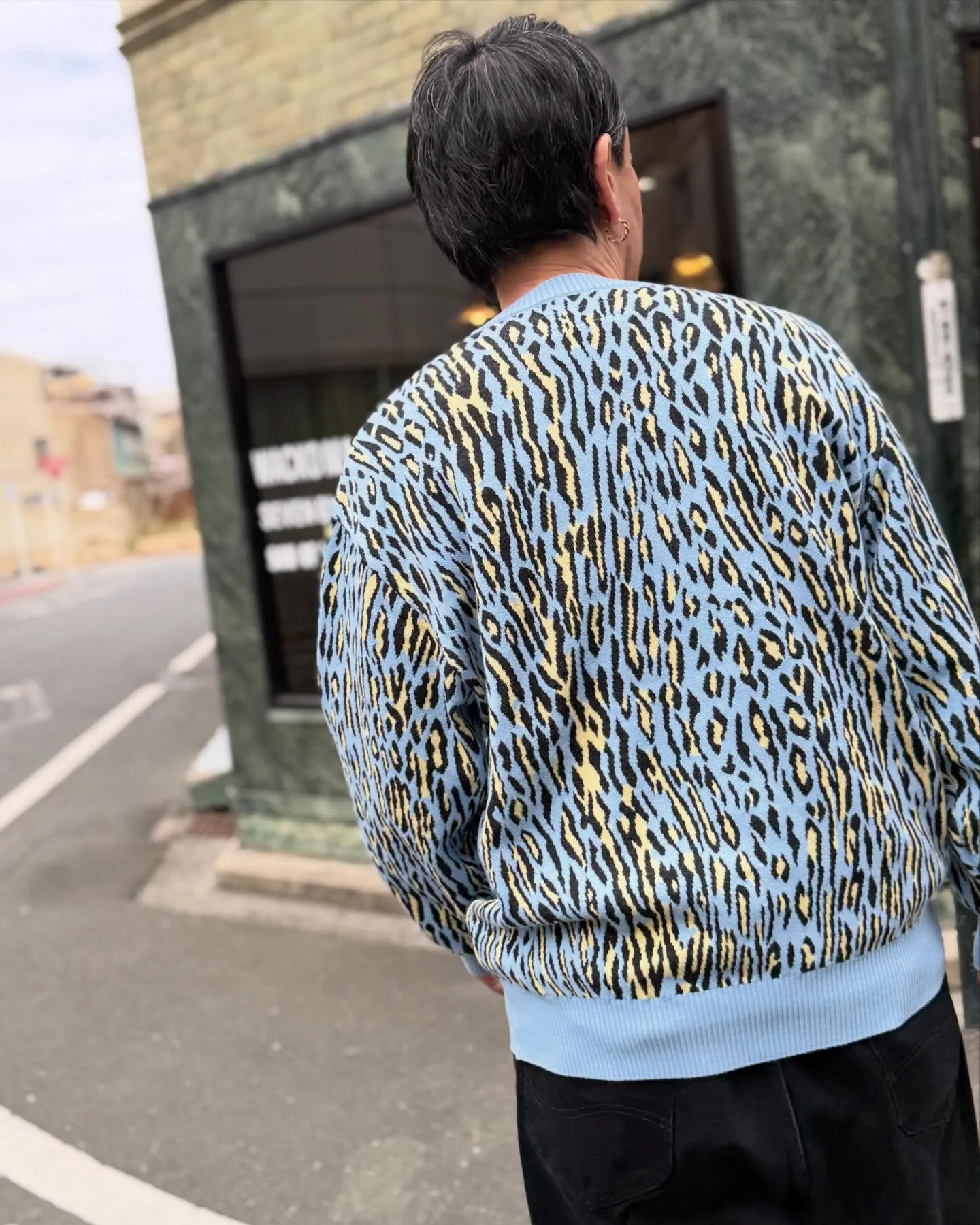 WACKO MARIAのレオパード柄のコットンニット。