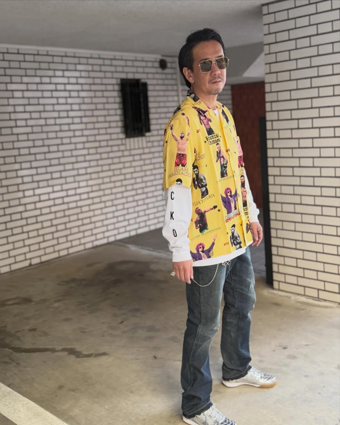 WACKO MARIAとUFCのコラボのハワイアンシャツ。