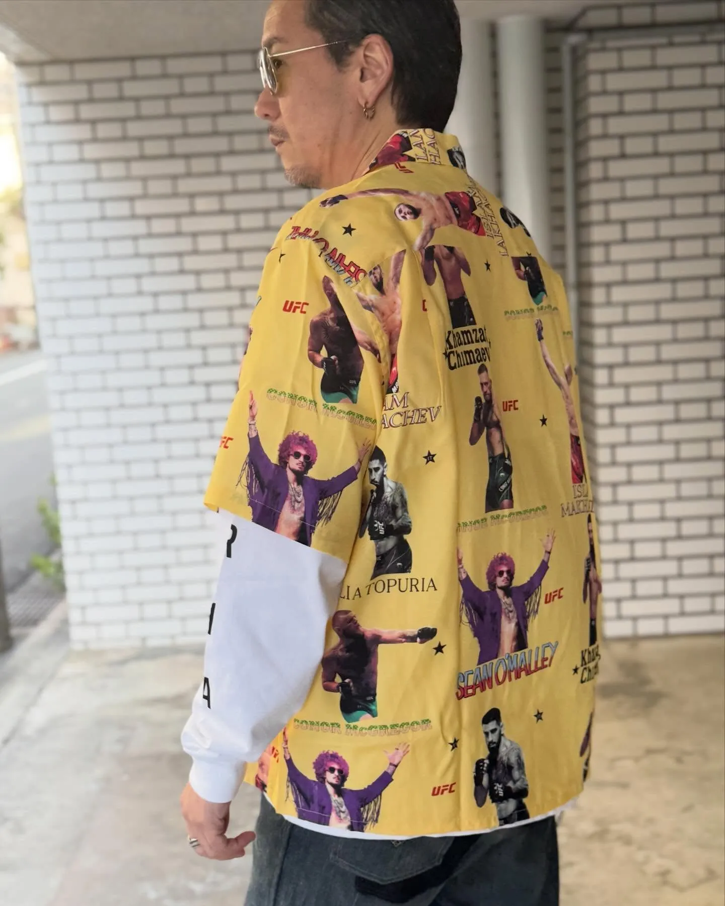 WACKO MARIAとUFCのコラボのハワイアンシャツ。