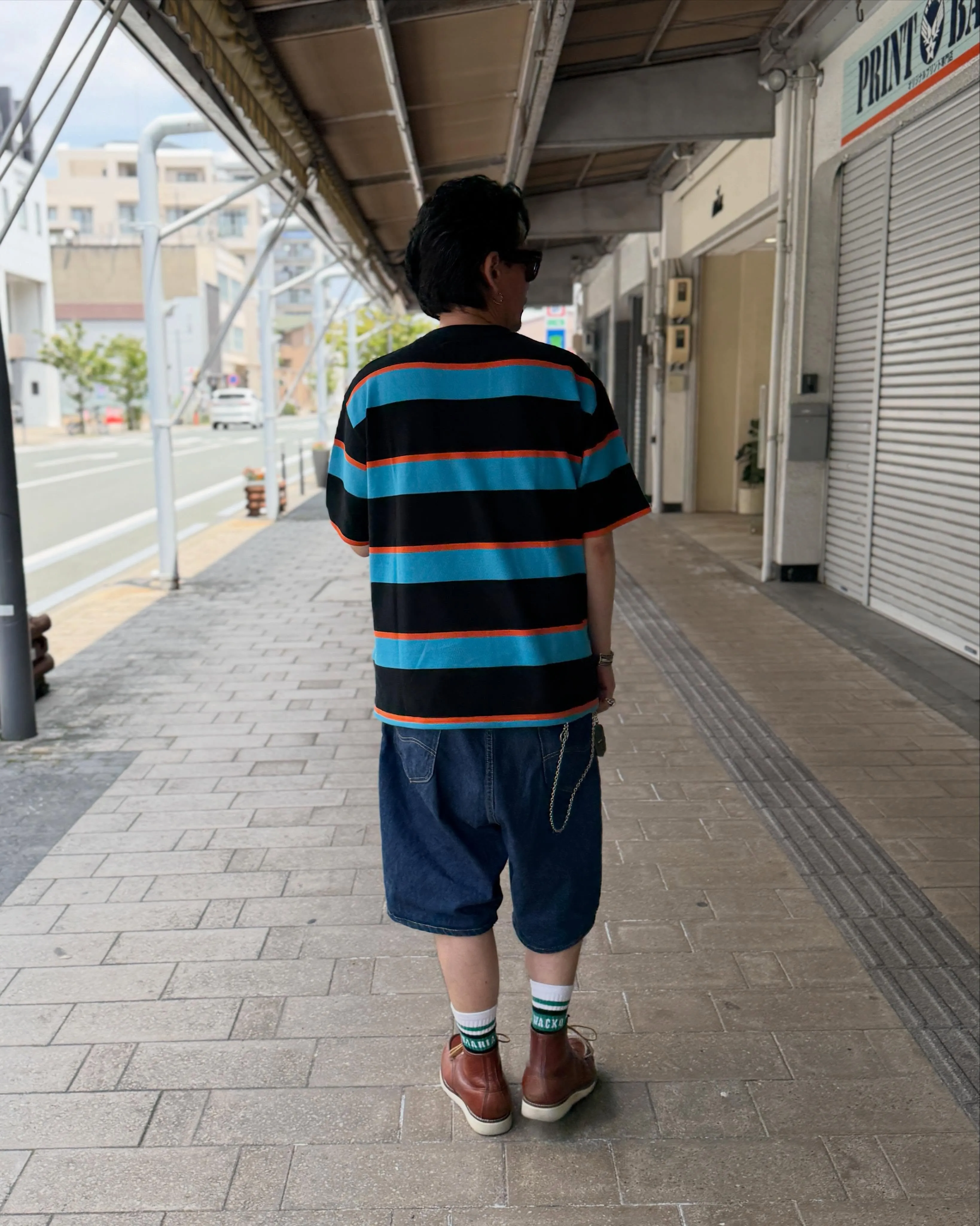 WACKO MARIA の鹿の子編みのボーダーTeeとLee...